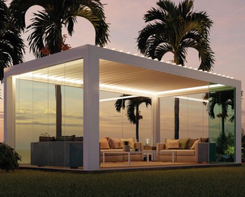 Pergola autoportée - MAJESTIC  - LLAZA WORLD, S.A. - adossée / en aluminium / à lames orientables
