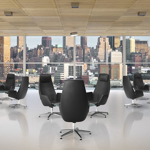 Fauteuil visiteur contemporain - NUBIA - TALIN SRL - en tissu / en chrome / en aluminium poli