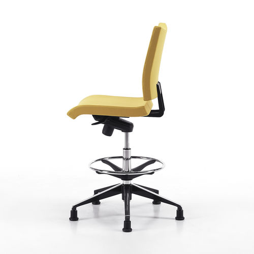 Tabouret de travail contemporain - AVIAMID - TALIN SRL - en tissu / en cuir / avec piètement en aluminium