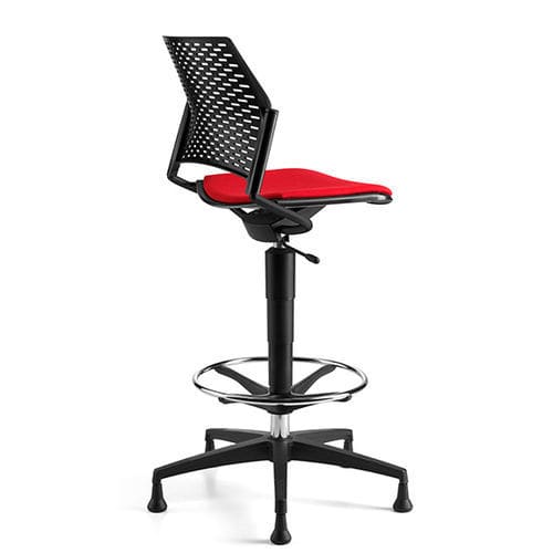 Tabouret de bureau contemporain - DELFI PLUS - TALIN SRL - en cuir / en tissu / avec piètement en métal