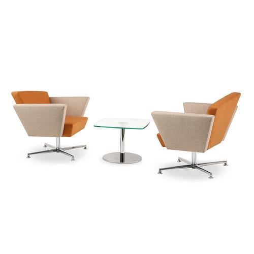 Fauteuil visiteur contemporain - CORNER - TALIN SRL - en cuir / en tissu / en acier chromé