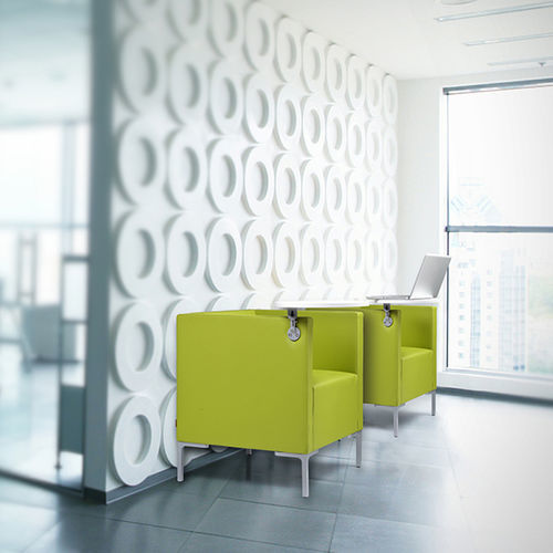 Fauteuil visiteur contemporain - CUBIS - TALIN SRL - en cuir / en tissu / en fonte d'aluminium