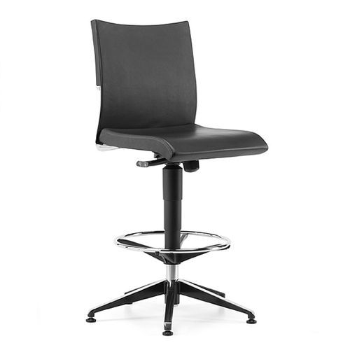 Tabouret contemporain - AVIA - TALIN SRL - en cuir / en tissu / avec piètement en aluminium