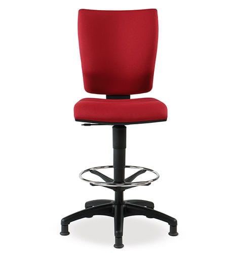 Tabouret de travail contemporain - GUJA - TALIN SRL - en tissu / en cuir / avec piètement en aluminium