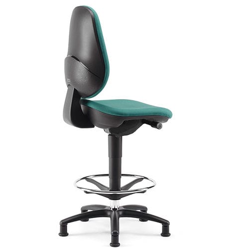 Tabouret de travail contemporain - POINT - TALIN SRL - en tissu / en cuir / avec piètement en aluminium