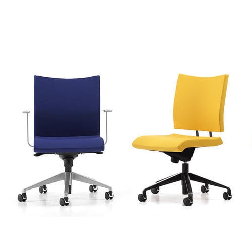 Fauteuil de bureau contemporain - AVIAMID - TALIN SRL - en cuir / en tissu / en aluminium