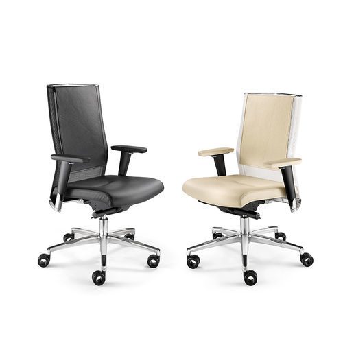 Chaise de bureau contemporaine - TITANIA - TALIN SRL - d'intérieur / en aluminium / en cuir