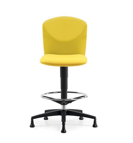 Tabouret de travail contemporain - VULCAN - TALIN SRL - en tissu / en cuir / avec piètement en aluminium peint