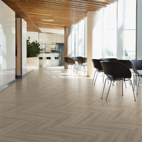Revêtement de sol éco-responsable - ALMOND – HERRINGBONE - Aspecta Flooring - en vinyle / d'intérieur / pour bureau