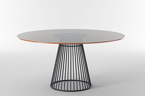Table contemporaine - CARLINO - Casa Int - en acier / avec piètement en acier / ronde