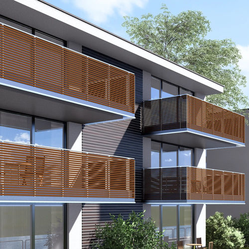 Garde-corps à barreaudage - LINEA - Abel Metallsysteme GmbH & Co. KG - en aluminium / d'extérieur / pour terrasse