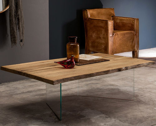 Table basse contemporaine - TWINS  - Devina Nais - en chêne / en verre / rectangulaire