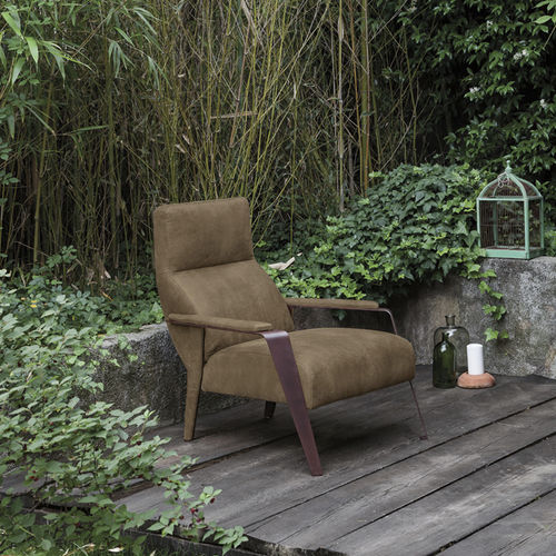 Fauteuil contemporain - OKLAHOMA  - Devina Nais - en cuir / en fer / marron