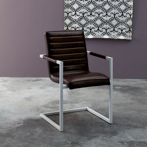 Chaise contemporaine - TORONTO  - Devina Nais - d'intérieur / en cuir / avec piètement en fer