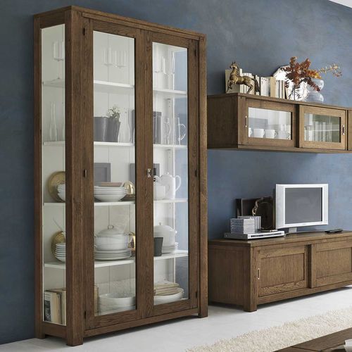 Vitrine contemporaine - HOLLAND - Devina Nais - en verre / en bois massif