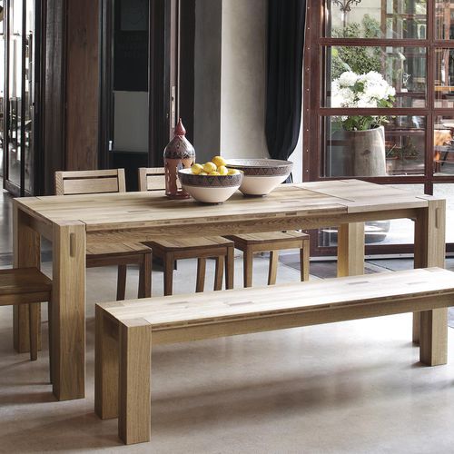 Table à manger contemporaine - ELEPHANT - Devina Nais - en bois massif / rectangulaire / carrée