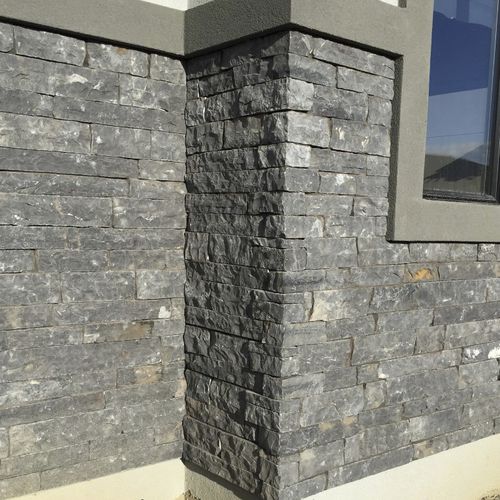 Parement en pierre - LEDGESTONE : BLACK RUNDLE - Asian Stones - extérieur / texturé / décoratif