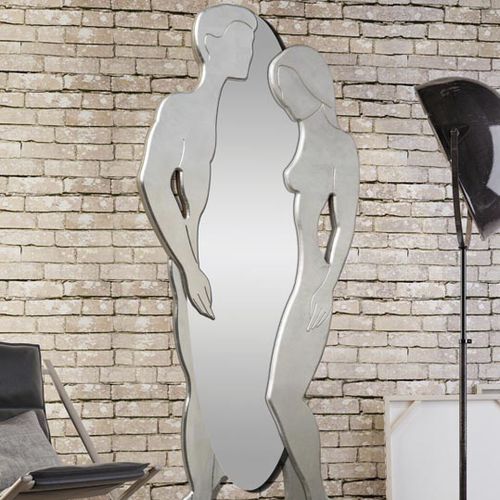 Miroir mural - P4650 - PINTDECOR - design original / ovale / argenté
