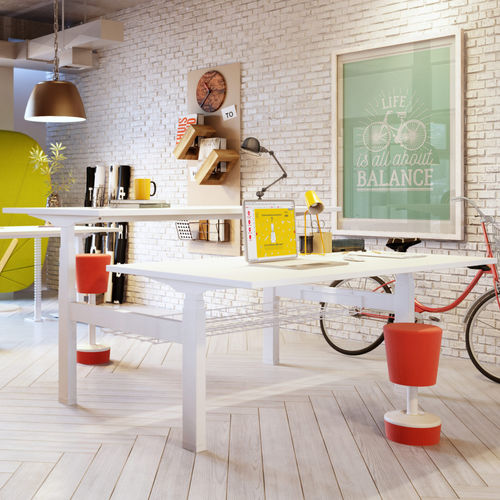 Bureau pour open space - Balance - Mikomax Smart Office - contemporain / en bois / à hauteur réglable