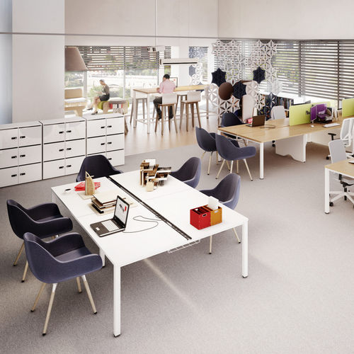 Bureau pour open space - FLEXIDO D  - Mikomax Smart Office - contemporain / en stratifié / avec rangement