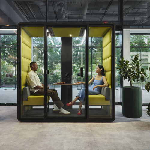 Bureau POD acoustique - HushFree.XM - Mikomax Smart Office - avec porte vitrée / ergonomique / pour 2 personnes