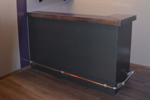 Comptoir de bar - POMMARD - MISTERZINC - en bois / droit