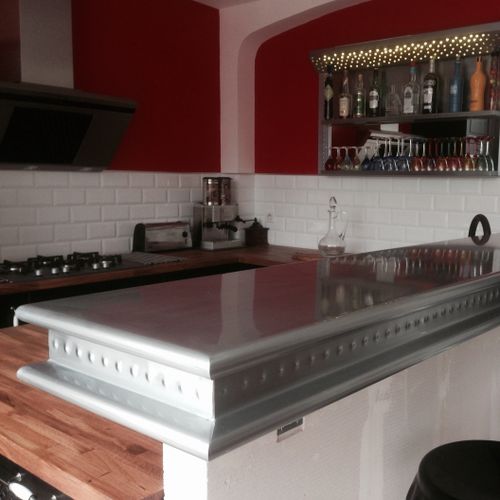 Comptoir de bar - ALAIME - MISTERZINC - de cuisine / droit