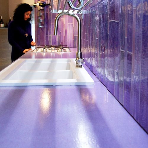 Plan de travail en pierre de lave - BASALTIC : CUCINA - Ceramiche Militello art & design S.R.L - de cuisine / violet / finition mat