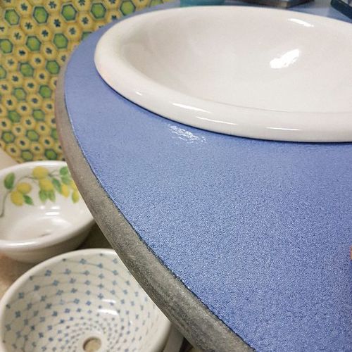 Plan vasque en pierre de lave - BASALTIC : BLU COBALTO - Ceramiche Militello art & design S.R.L