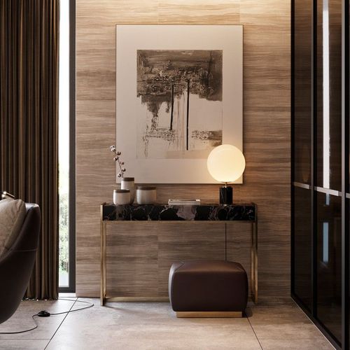 Console contemporaine - ANTHONY - Laskasas - en marbre / avec piètement en acier / rectangulaire
