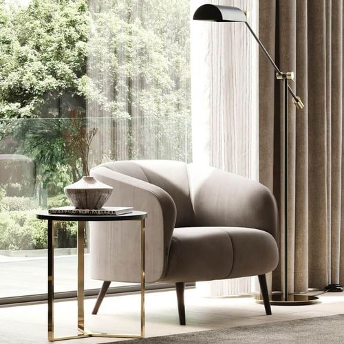 Fauteuil contemporain - AMALFI  - Laskasas - en tissu / tapissé / personnalisable