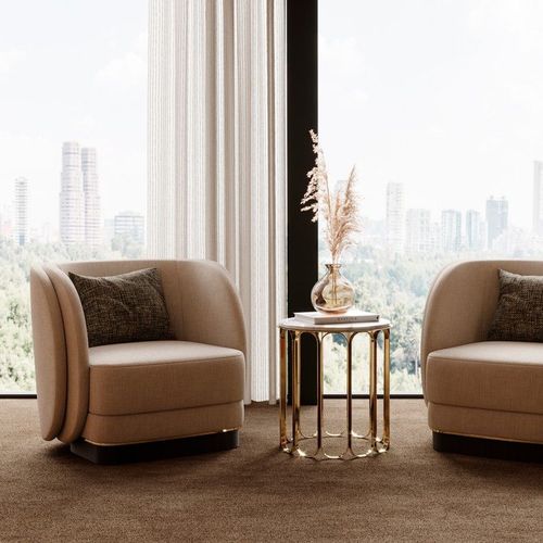 Fauteuil contemporain - AMBROSE - Laskasas - en tissu / en cuir / personnalisable