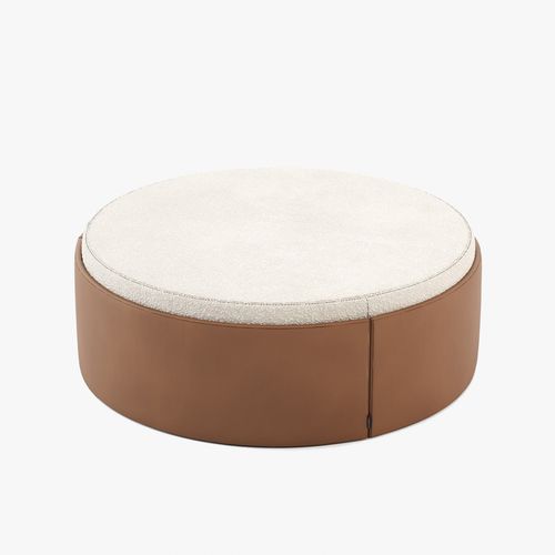Pouf contemporain - JASON  - Laskasas - en tissu / en cuir / rond