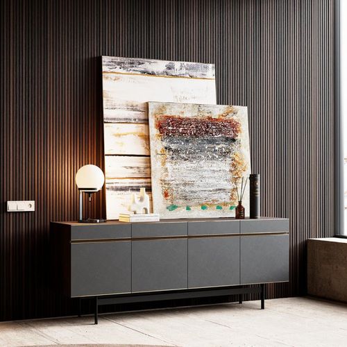 Buffet contemporain - RALPH  - Laskasas - en eucalyptus / avec étagère / avec tiroirs