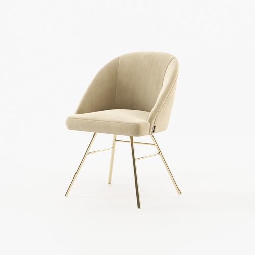 Chaise de salle à manger design scandinave - LOREN - Laskasas - d'intérieur / en tissu / avec piètement en métal