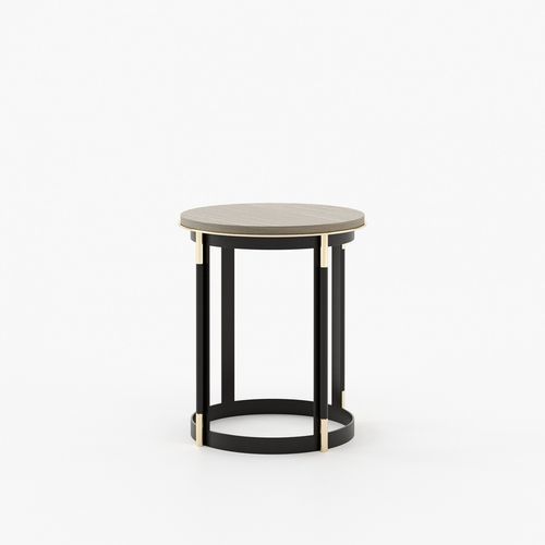 Table d'appoint contemporaine - LYSSA - Laskasas - en chêne / en marbre / avec piètement en métal