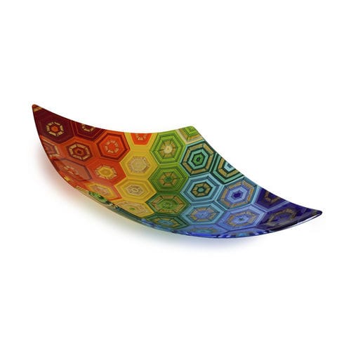 Centre de table en verre de Murano - ROMBO HEXAGON IMPRESSION - veveglass - fait main / contemporain / personnalisable