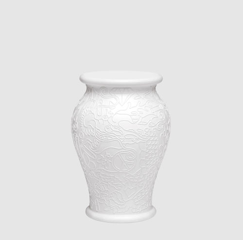 Tabouret contemporain - MING  - Qeeboo - en polyéthylène / en porcelaine / avec piètement en polyéthylène