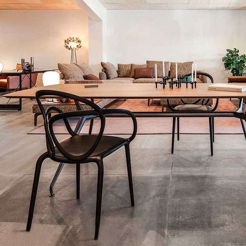 Chaise contemporaine - LOOP - Qeeboo - d'intérieur / en polypropylène / avec piètement en métal
