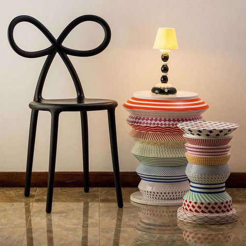 Chaise contemporaine - RIBBON - Qeeboo - d'extérieur / d'intérieur / en polyéthylène