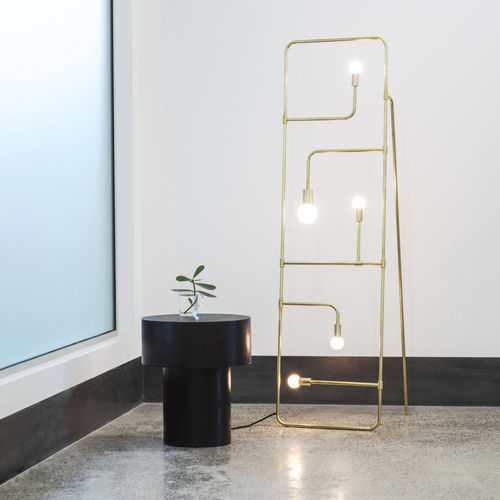 Lampe sur pied - BEAUBIEN - Lambert et Fils - en aluminium / en laiton / en acier