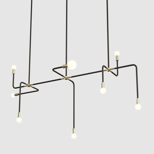 Lustre classique - BEAUBIEN - Lambert et Fils - en verre / en aluminium / en acier à revêtement par poudre