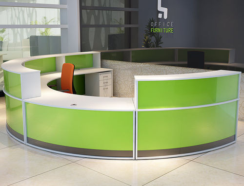 Banque d'accueil en arc de cercle - Hawk Furniture Ltd. - d'angle / modulable / en bois