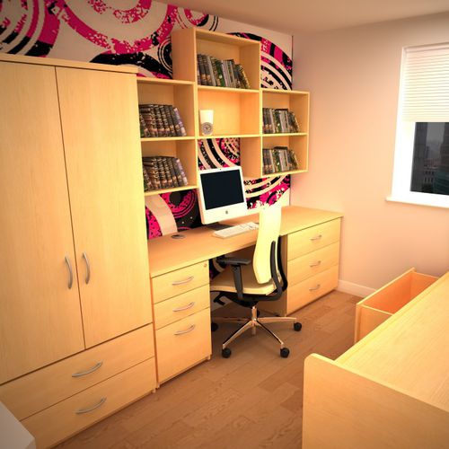 Bureau contemporain - Hawk Furniture Ltd. - en mélaminé / d'angle / avec rangement