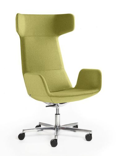 Fauteuil de direction contemporain - FLEXI LOUNGE  - LD Seating s.r.o. - en tissu / en aluminium poli / à oreilles
