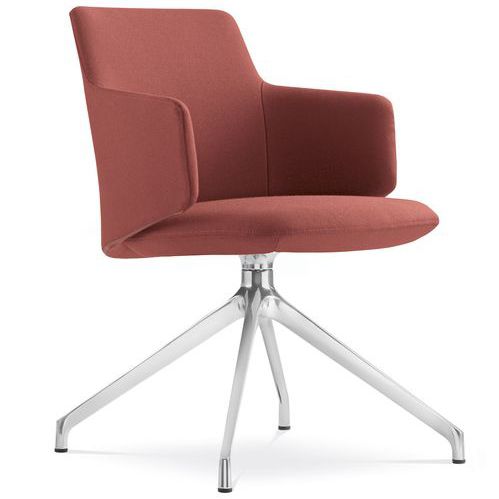 Chaise de conférence contemporaine - MELODY MEETING - LD Seating s.r.o. - d'intérieur / en tissu / en aluminium poli
