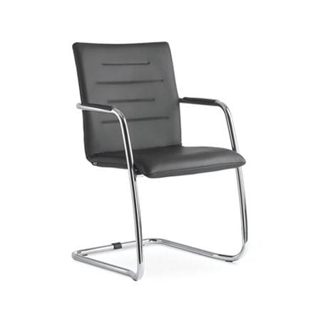 Chaise de conférence d'intérieur - OSLO - LD Seating s.r.o. - en acier à revêtement par poudre / avec piètement en acier chromé / tapissée