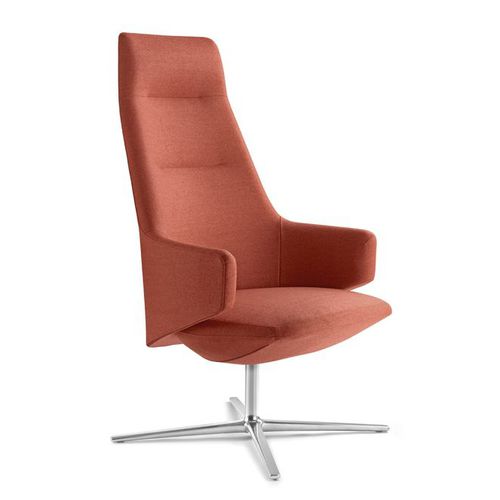 Fauteuil contemporain - MELODY - LD Seating s.r.o. - en tissu / en aluminium poli / avec dossier haut