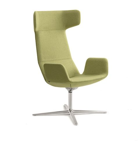 Fauteuil contemporain - FLEXI LOUNGE - LD Seating s.r.o. - en tissu / en aluminium poli / à oreilles