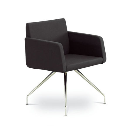 Fauteuil contemporain - DELTA - LD Seating s.r.o. - en cuir / en tissu / en acier chromé